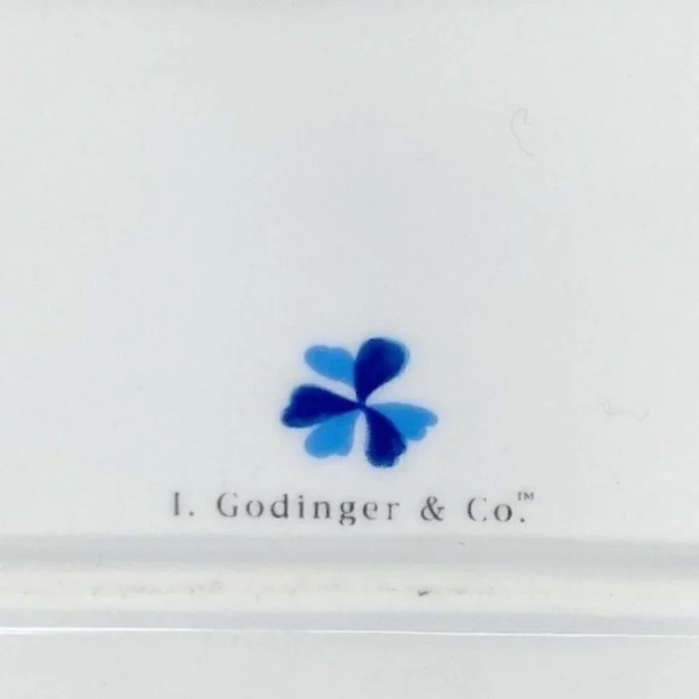 L Godinger & co Blue Belle floral entertaining bread tray 16” x 6”